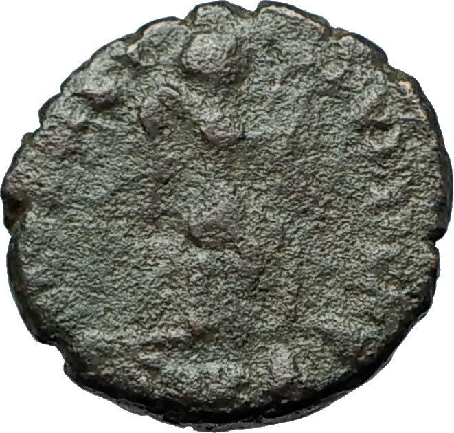 EUDOXIA Arcadius Wife 401AD Authentic Ancient Roman Coin VICTORY CHI-RHO i68190