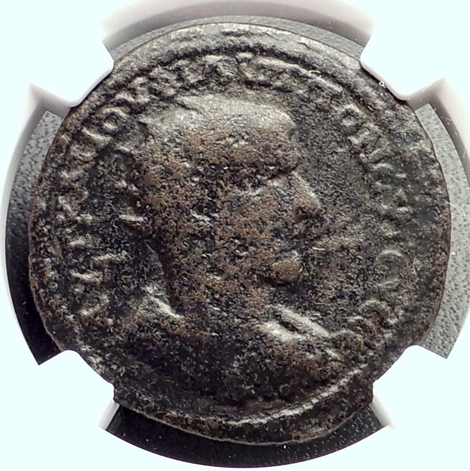 PHILIP I the ARAB Ancient Tarsus Roman Coin HERCULES Wrestles ANTEUS NGC i72668