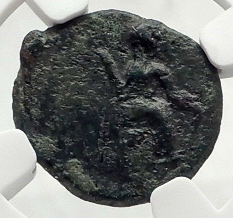 Athl / Atl / AΘA Mint in SICILY 340BC Athena Rare Ancient Greek Coin NGC i72733