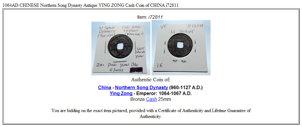 1064AD CHINESE Northern Song Dynasty Antique YING ZONG Cash Coin of CHINA i72811