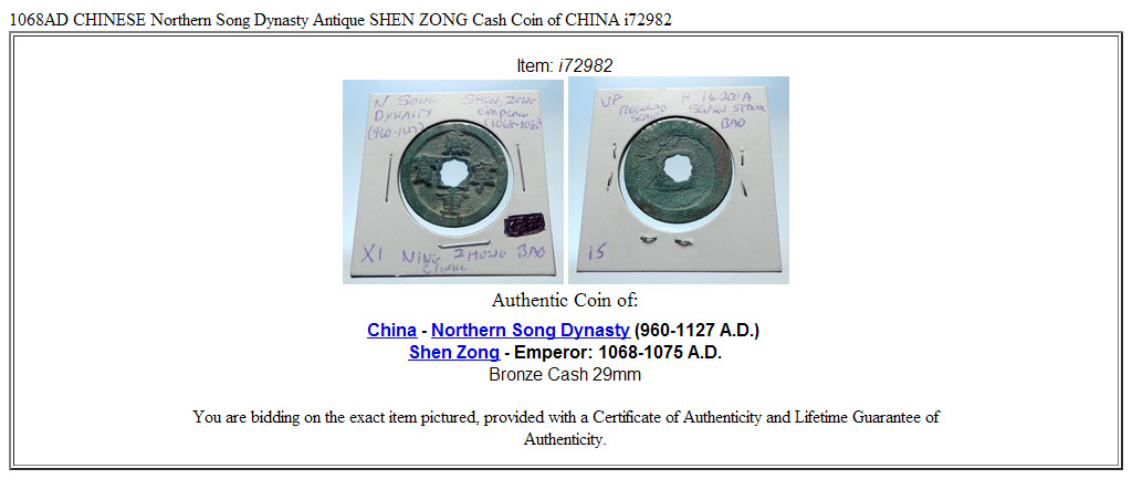 1068AD CHINESE Northern Song Dynasty Antique SHEN ZONG Cash Coin of CHINA i72982