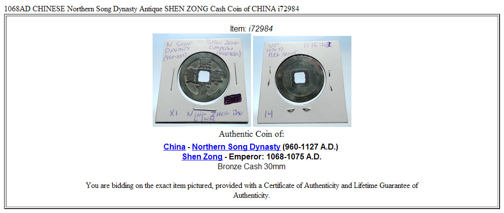 1068AD CHINESE Northern Song Dynasty Antique SHEN ZONG Cash Coin of CHINA i72984