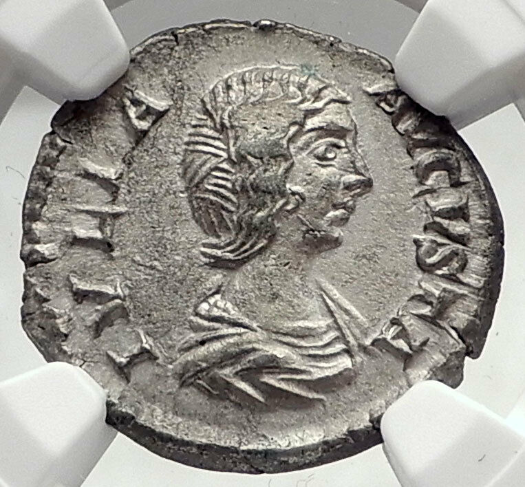 JULIA DOMNA Authentic Ancient Silver Roman Coin TERRA & FOUR SEASONS NGC i73293