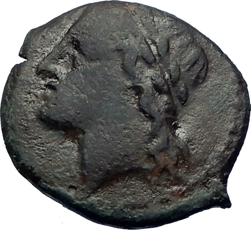 SYRACUSE Sicily 288BC King Hiketas Zeus & Eagle RARE Ancient Greek Coin i73961