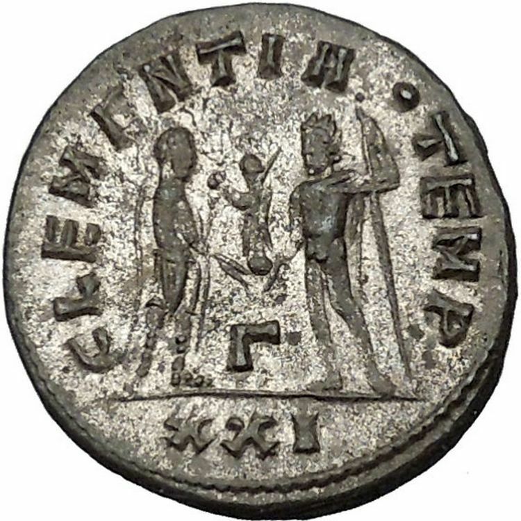 CARUS receiving Victory on globe from Jupiter 282AD Ancient Roman Coin i46345