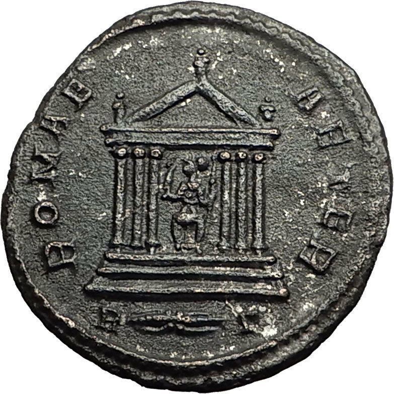 PROBUS Original Genuine 276AD Authentic Ancient Roman Coin Temple of Roma i59185