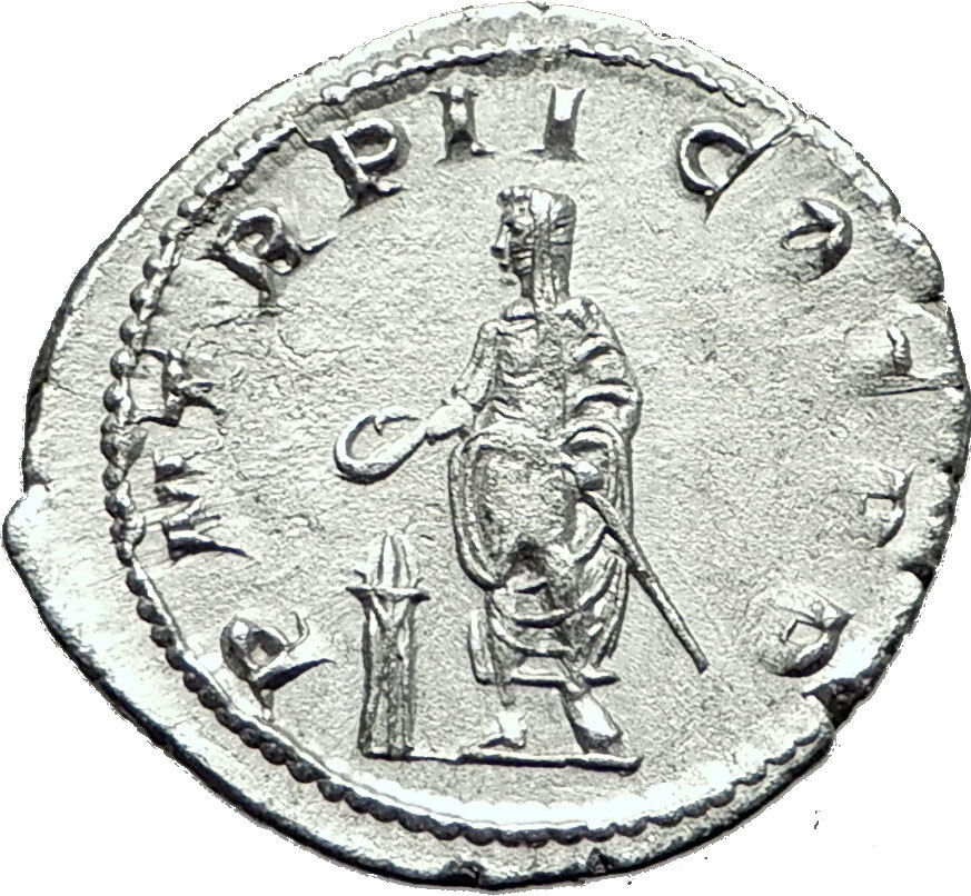 GORDIAN III 240AD Rome Authentic Original Ancient Silver Roman Coin Altar i59137