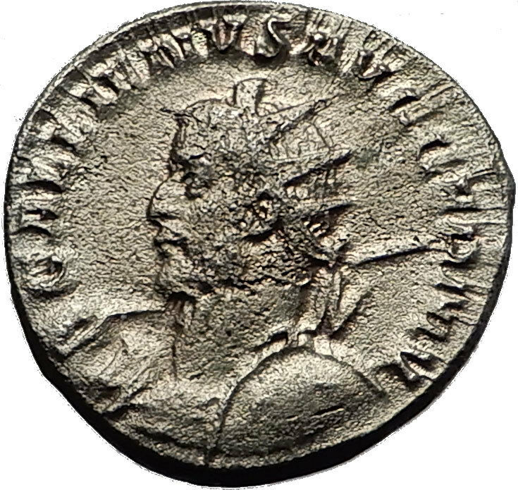 GALLIENUS 257AD Cologne EAGLE STANDARDS Ancient Silver Roman Coin RARE i58534