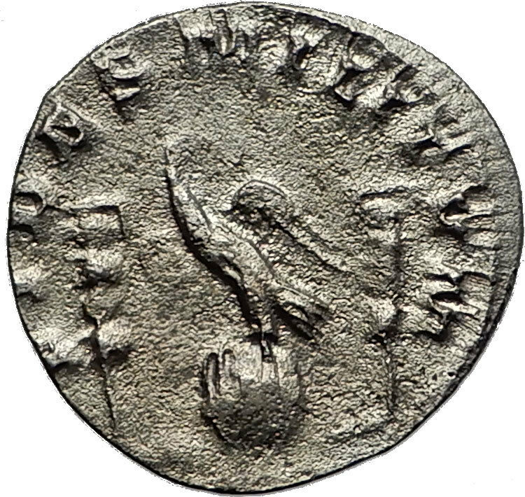 GALLIENUS 257AD Cologne EAGLE STANDARDS Ancient Silver Roman Coin RARE i58534