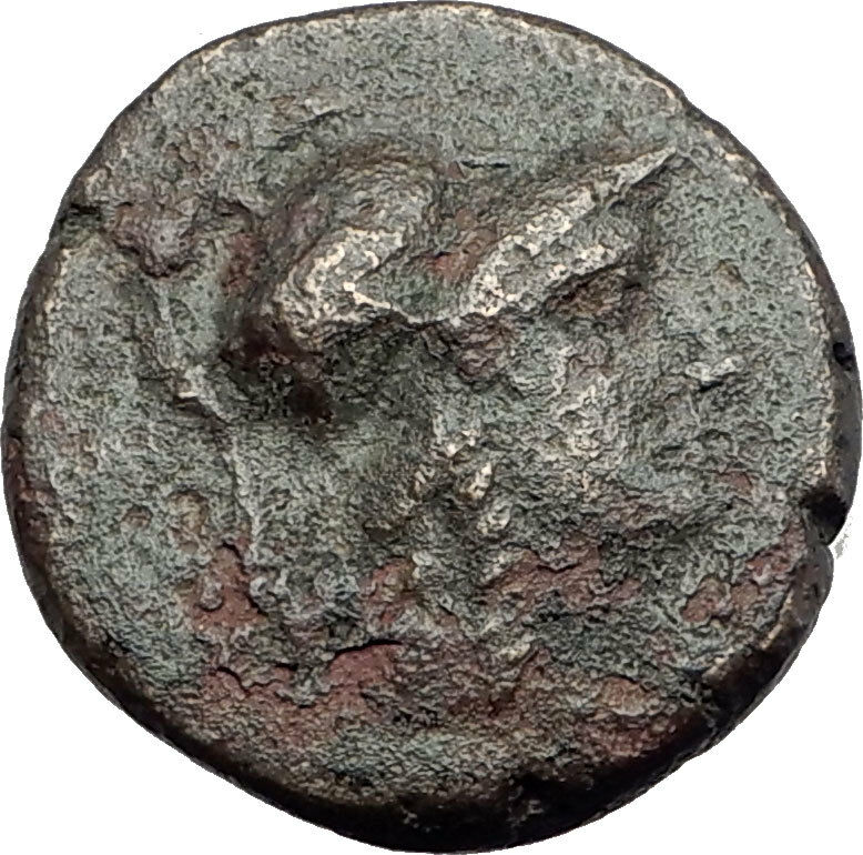 PERGAMON in MYSIA 150BC Authentic Ancient Greek Coin ATHENA and TROPHY i64608