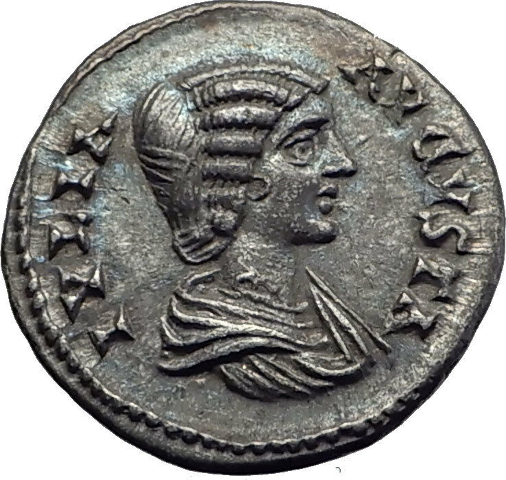 JULIA DOMNA 196AD Ancient Authentic Silver Roman Coin CONCORDIA Harmonia i63331