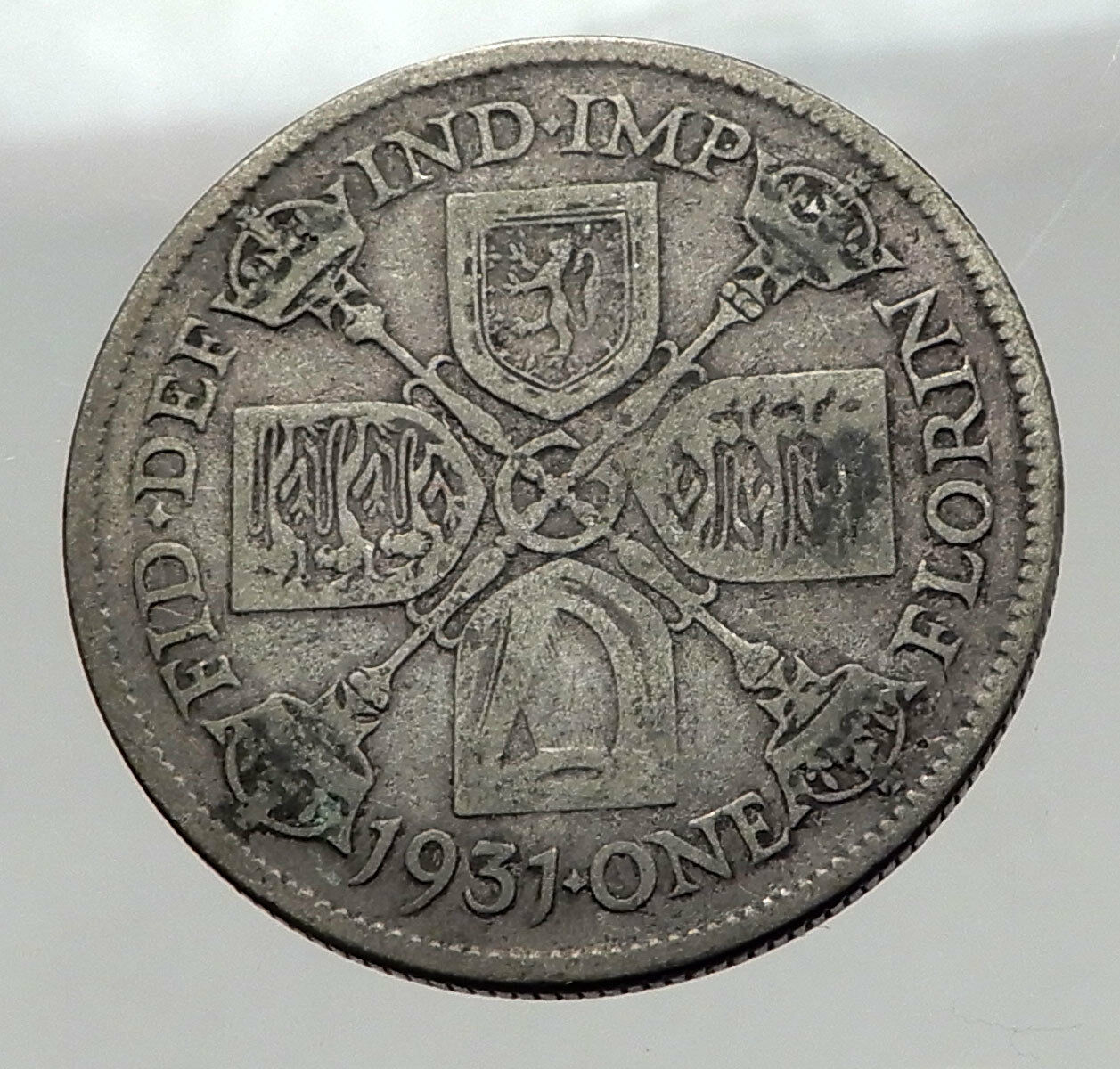 1931 Great Britain UK United Kingdom Big SILVER FLORIN Coin King George V i63026