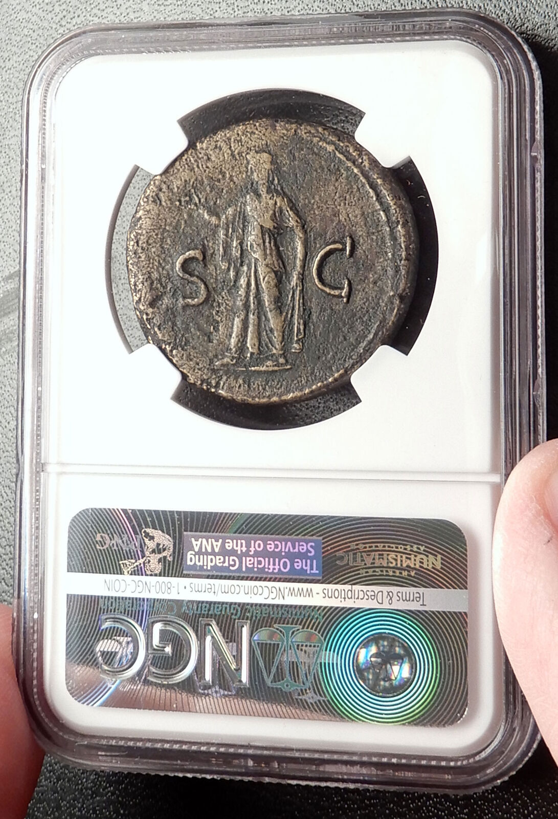 TITUS Genuine 80AD Rome Sestertius Spes Authentic Ancient Roman Coin NGC i66862