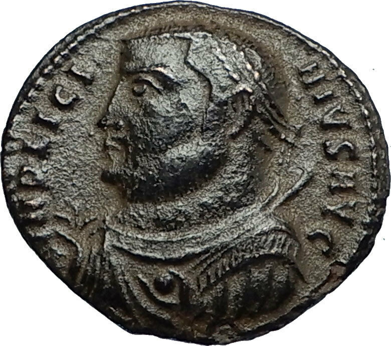 LICINIUS I Authentic Ancient Roman Original 317AD Coin JUPITER & VICTORY i67764