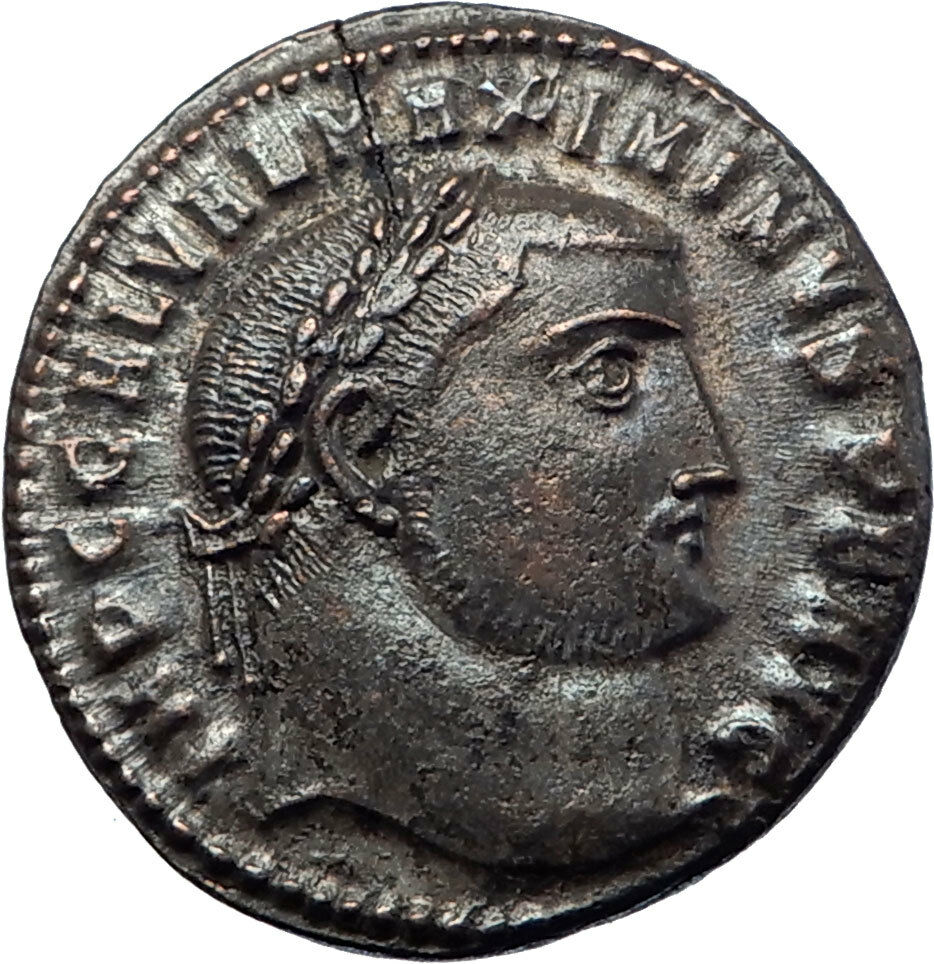 MAXIMINUS II Daia 313AD Genuine Silvered Ancient Roman Coin Nude GENIUS i73643