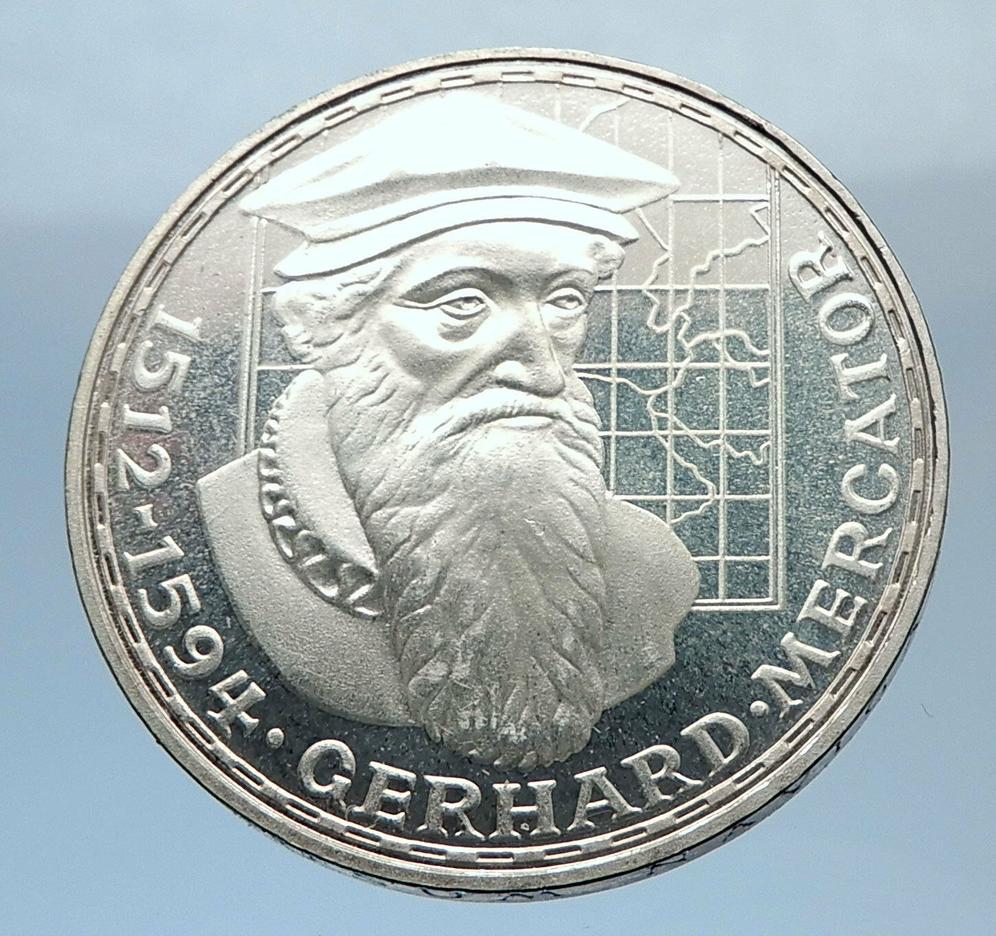 1969F GERMANY Proof Silver 5 Mark German Coin Commem of GERARDUS MERCATOR i71837