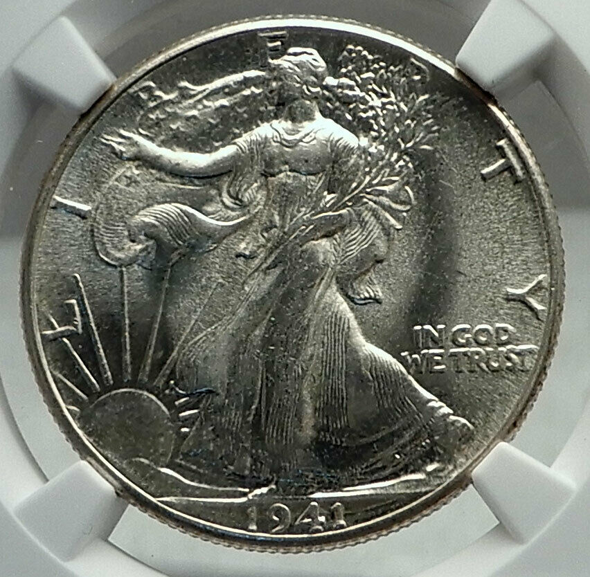 1941 UNITED STATES US Silver WALKING LIBERTY Half Dollar Coin EAGLE NGC i79602