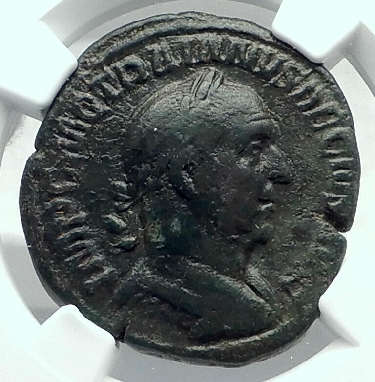 TRAJAN DECIUS Authentic Ancient Rome Sestertius Roman Coin DACIAS NGC i79194