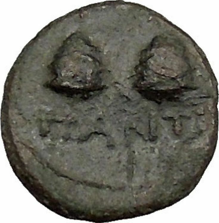 PANTIKAPAION in TAURIC CHERSONESOS 150BC Pan Caps of Dioscuri Greek Coin i38356