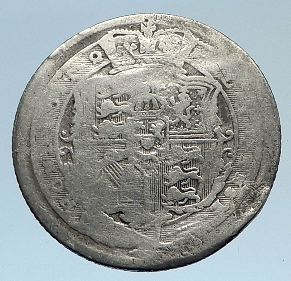 1817 UK Silver Great Britain United Kingdom KING GEORGE III SixPence Coin i74308