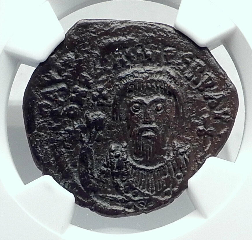 PHOCAS Authentic Ancient 602AD Follis Genuine Medieval Byzantine Coin NGC i81326