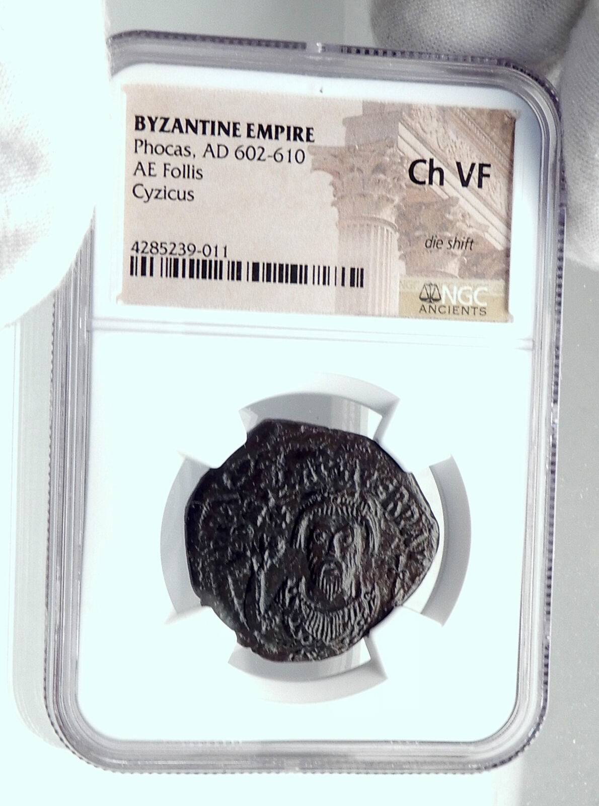 PHOCAS Authentic Ancient 602AD Follis Genuine Medieval Byzantine Coin NGC i81326