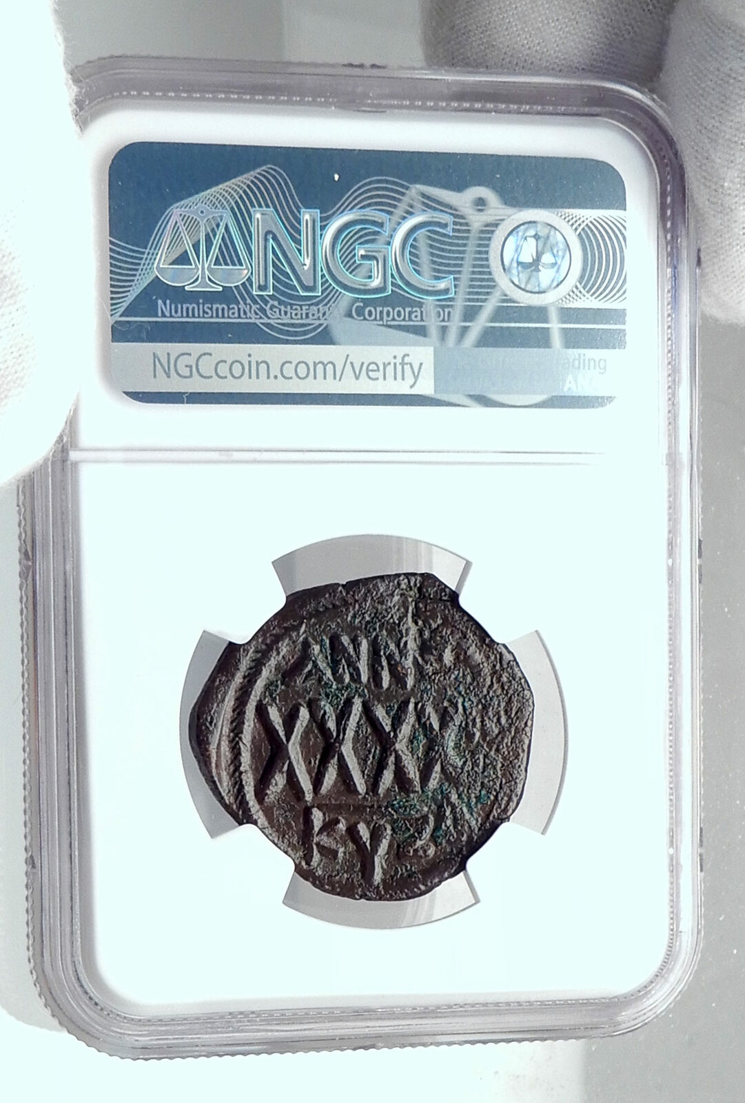 PHOCAS Authentic Ancient 602AD Follis Genuine Medieval Byzantine Coin NGC i81326