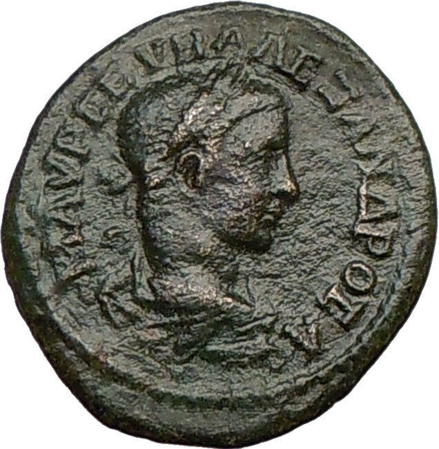 Severus Alexander Nicaea in Bythinia Roman Coin 3 legionary Standards i22625