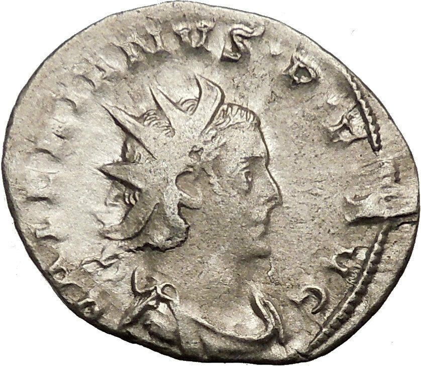 VALERIAN I 257AD RARE Silver Ancient Roman Coin Nude Sol Sun God Cult i34140