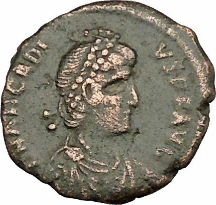 Arcadius crowned by Victory 395AD Rare Authentic Ancient Roman Coin i39403