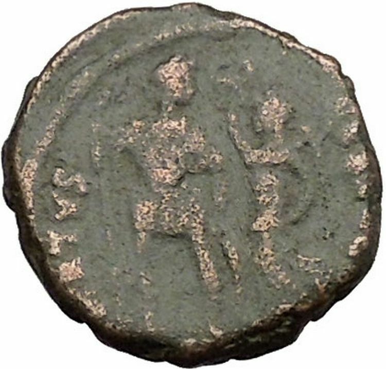 Arcadius crowned by Victory 395AD Rare Authentic Ancient Roman Coin i39403