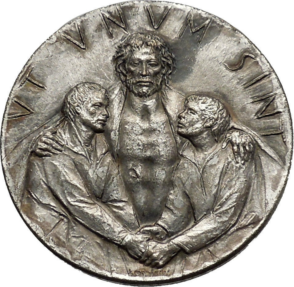 Vatican 1975 Holy Year Jubilee Basilicas of Rome Jesus Christ Medal i44400