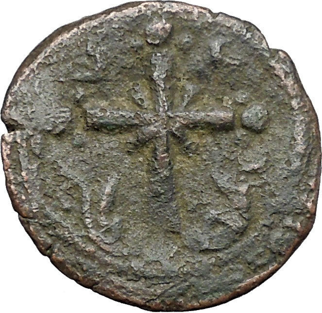 JESUS CHRIST Class I Anonymous Ancient 1078AD Byzantine Follis Coin CROSS i48301