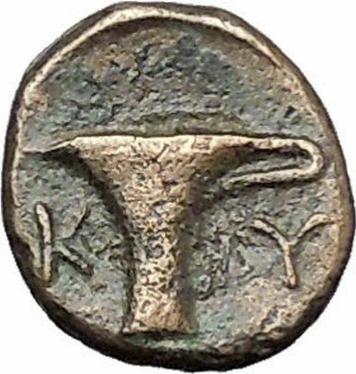 Kyme in Aeolis 350BC EAGLE & VASE on Authentic Ancient Greek Coin i49491