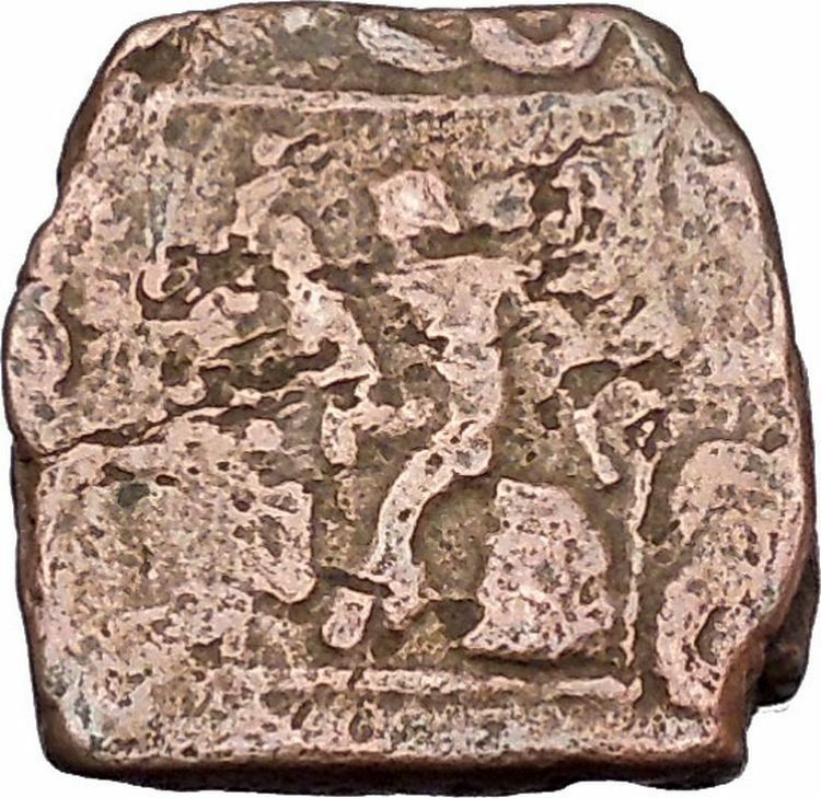 AZILISES 85BC INDO SKYTHIAN King Horse Hercules Ancient Greek Coin India i47068