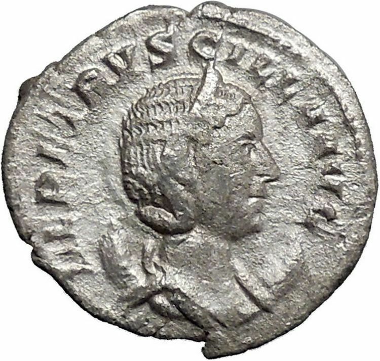 Herennia Etruscilla Hostilian mom Silver Ancient Roman Coin Modesty Cult i48766