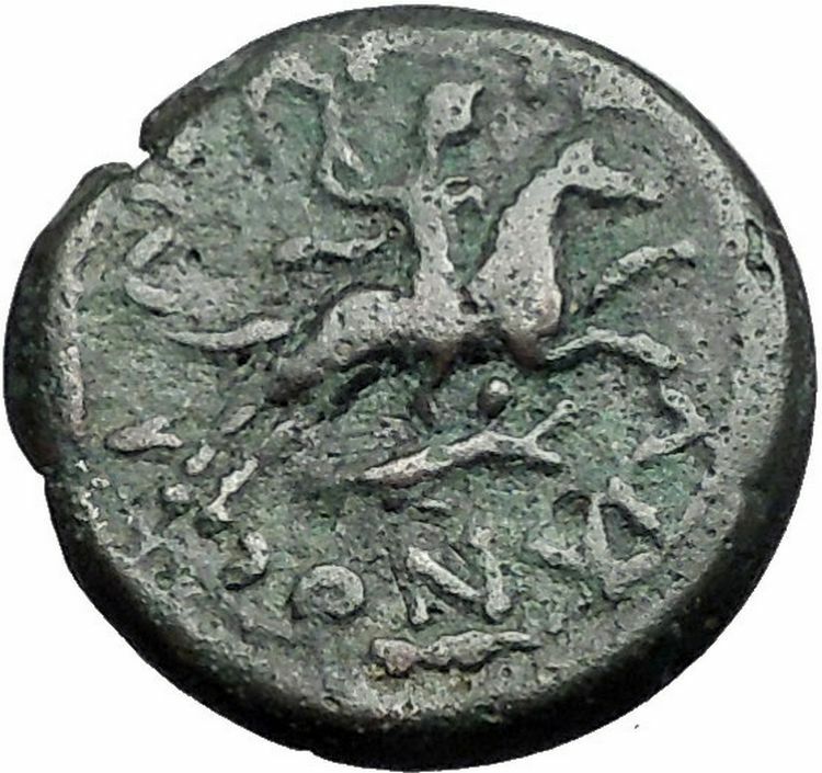 TRAJAN on HORSE Spearing Enemy 98AD Amphiplis in Macedonia Roman Coin i55649