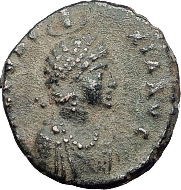 EUDOXIA Arcadius Wife 400AD Authentic Ancient Roman Coin HAND OF GOD i64520