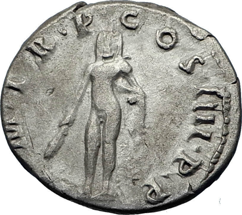 TRAJAN 101AD Rome Authentic Genuine Ancient Silver Roman Coin Hercules i70342