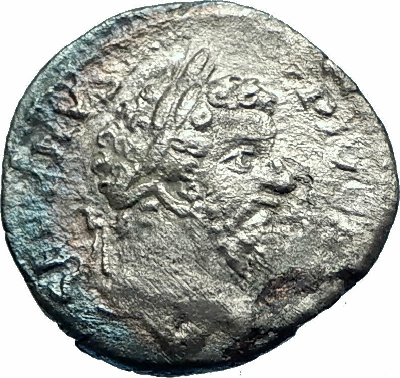 SEPTIMIUS SEVERUS sacrificing 202AD Authentic Silver Ancient Roman Coin i77303