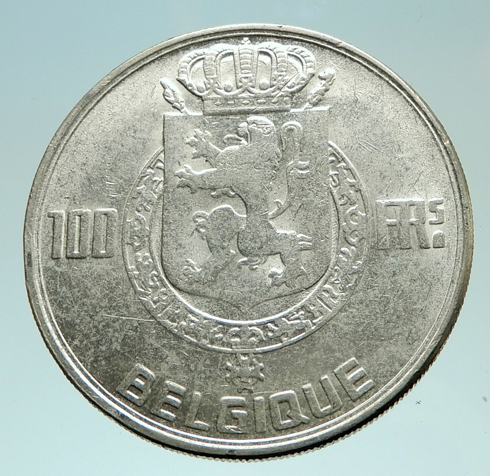 1954 BELGIUM Kings Leopold I II III & Albert I Silver 100 Francs Coin i76013