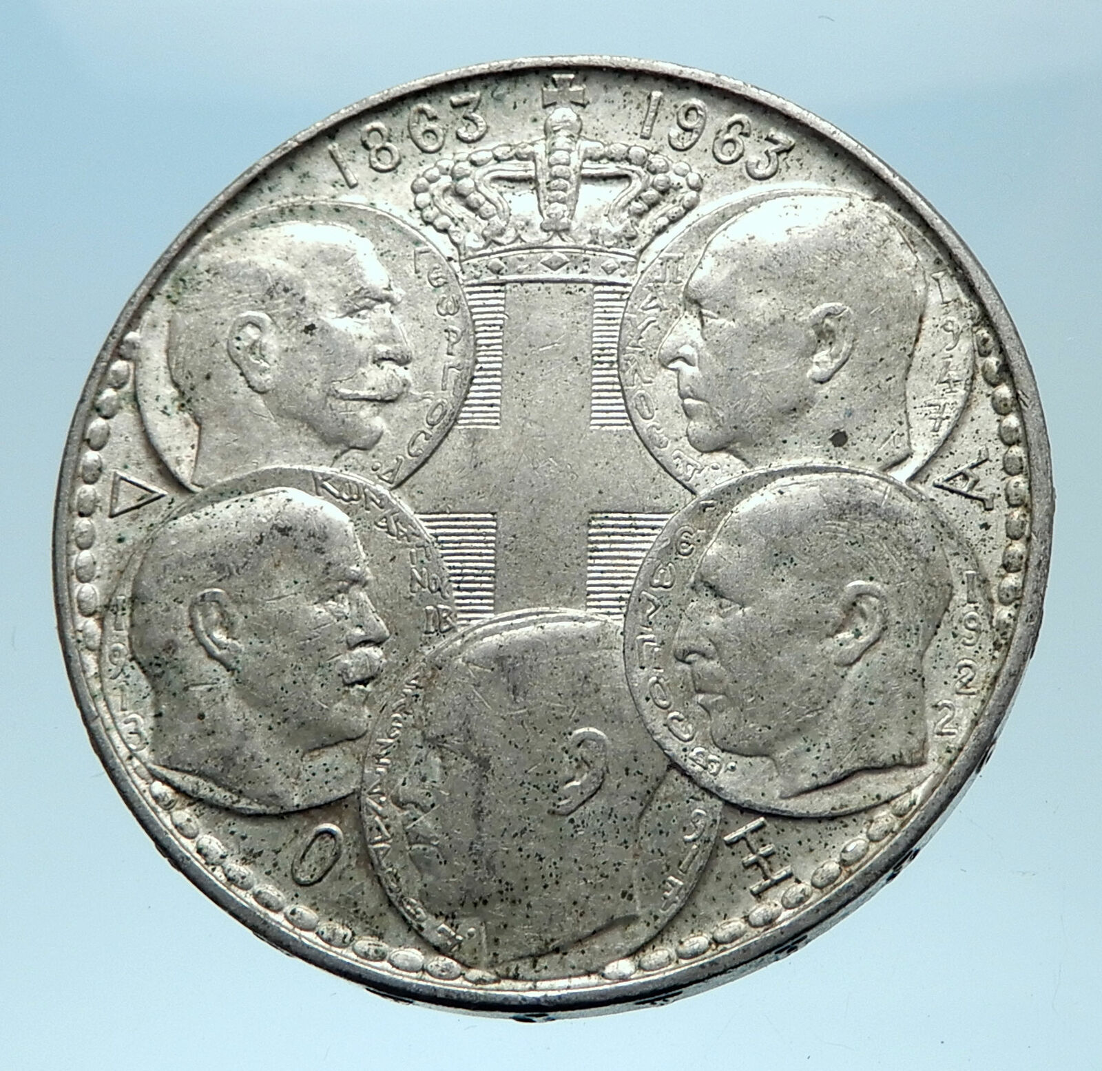 1963 GREECE w PAUL GEORGE I &II ALEXANDER CONSTANTINE Antique Silver Coin i77933