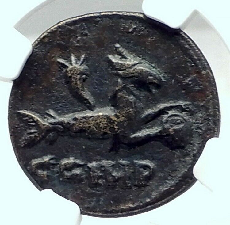 CARACALLA Genuine Parion Parium Mysia Ancient Roman Coin CAPRICORN NGC i79220