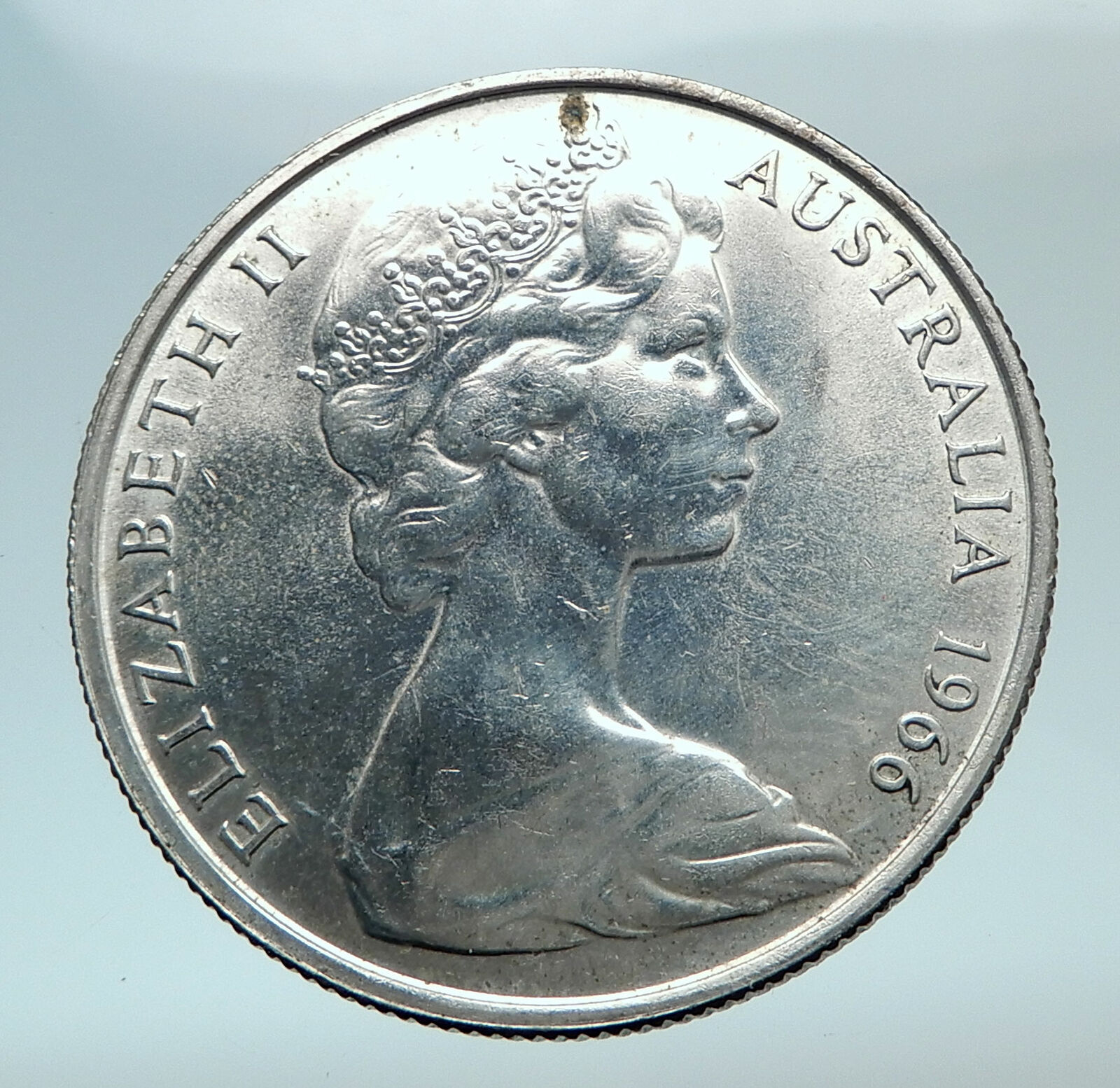 1966 AUSTRALIA UK Queen Elizabeth II with Kangaroos Silver 50 Cents Coin i80809