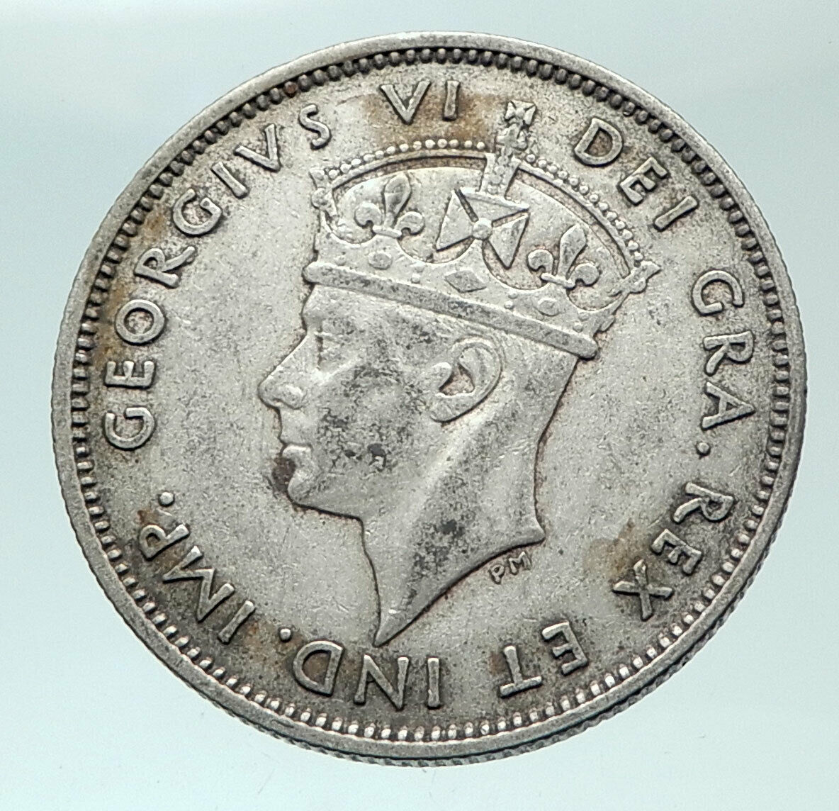 1940 CYPRUS UK King George VI Genuine Antique Silver 9 Piastres Coin i82147