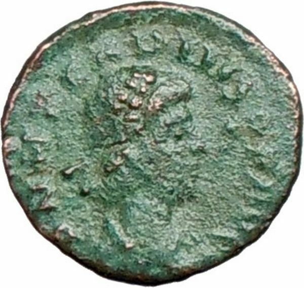 ARCADIUS 383AD Ancient Roman Coin VICTORY Nike Chi-Rho Christ Monogram i27896