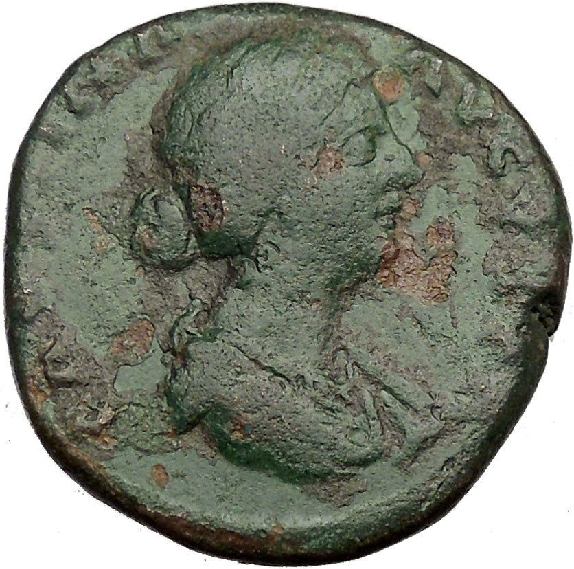 FAUSTINA II Marcus Aurelius Wife Large Ancient Roman Coin Fertility Cult i36512