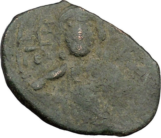 JESUS CHRIST Class E Anonymous Ancient 1059AD Byzantine Follis Coin i39435