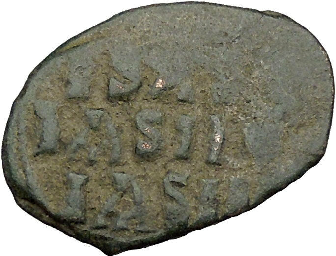 JESUS CHRIST Class E Anonymous Ancient 1059AD Byzantine Follis Coin i39435