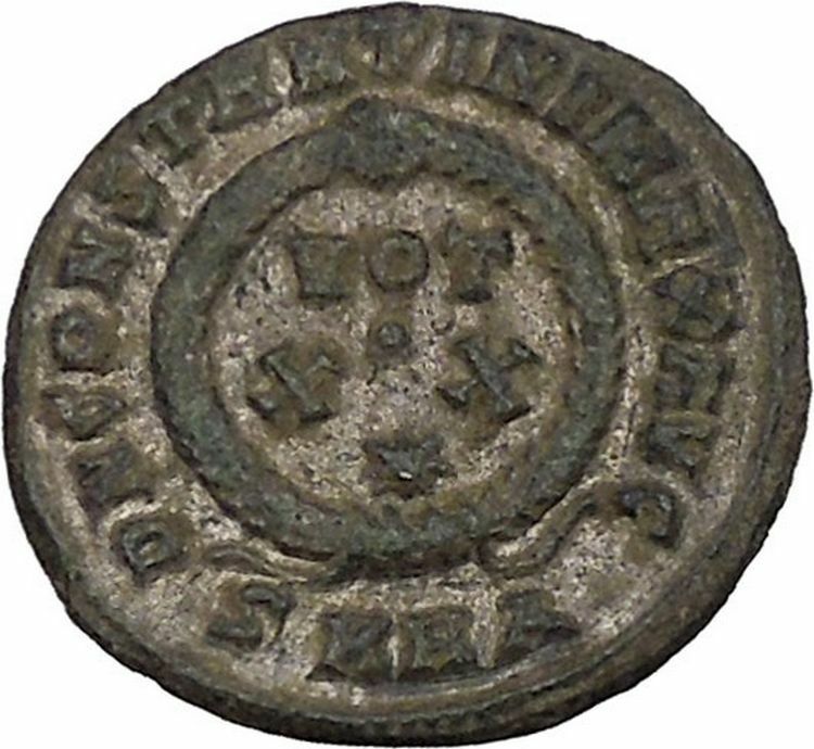 Constantine I the Great 324AD Ancient Roman Coin Wreath of success i42327